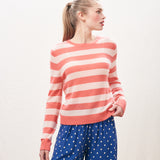 Stripe Crew Jumper - Cerise/Powder Puff