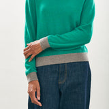 Contrast Crew Jumper - Emerald/Vapor