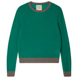 Contrast Crew Jumper - Emerald/Vapor