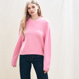 Crop Oversize Vee Jumper - Candy