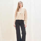 Rib Cardigan - Macaroon