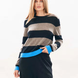 Contrast Stripe Crew Jumper - Black/Vapor/Sky