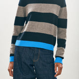 Contrast Stripe Crew Jumper - Black/Vapor/Sky
