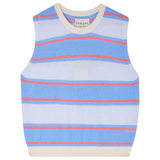 Deckchair Stripe Knit Vest - Pale Blue/Sky