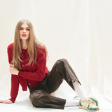 Distressed Cardigan - Dull Red