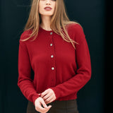 Distressed Cardigan - Dull Red