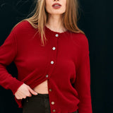 Distressed Cardigan - Dull Red