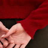Distressed Cardigan - Dull Red