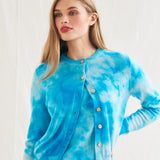 Batik Cardigan - Pale Blue/Peacock