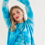 Batik Cardigan - Pale Blue/Peacock