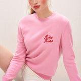 Kiss Kiss Crew Jumper - Candy Rose