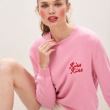 Kiss Kiss Crew Jumper - Candy Rose