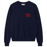 Kiss Kiss Crew Jumper - Navy Rose