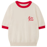 Kiss Kiss Ringer T-Shirt - Jasmine/Rose