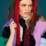 Distressed Triangle Scarf - Dull Red