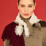 Distressed Triangle Scarf - Burgundy