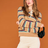 Tipping Stripe Rugby Shirt - Earth Yellow/Multi