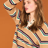 Tipping Stripe Rugby Shirt - Earth Yellow/Multi