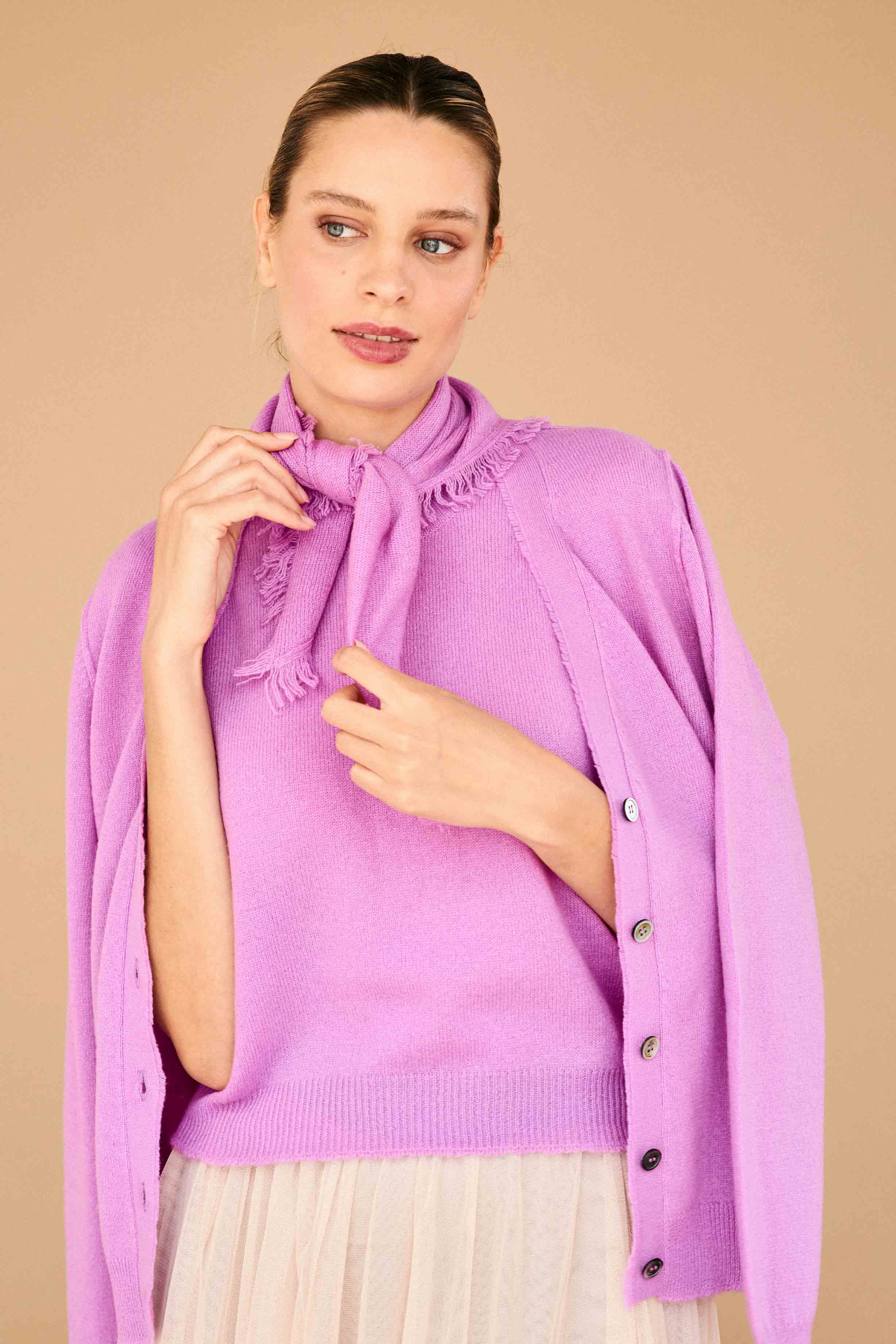Distressed Triangle Scarf - Misty Purple