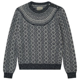 Jacquard Yoke Crew - New Navy/Angel