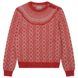 Jacquard Yoke Crew - Ruby/Angel