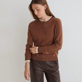 Nora Contrast 45 Cardigan - Camel