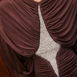 Silvio Ruched Midi Dress - Chocolate