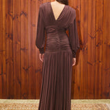 Silvio Ruched Midi Dress - Chocolate