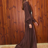Silvio Ruched Midi Dress - Chocolate