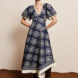 Banderra Midi Dress - Navy