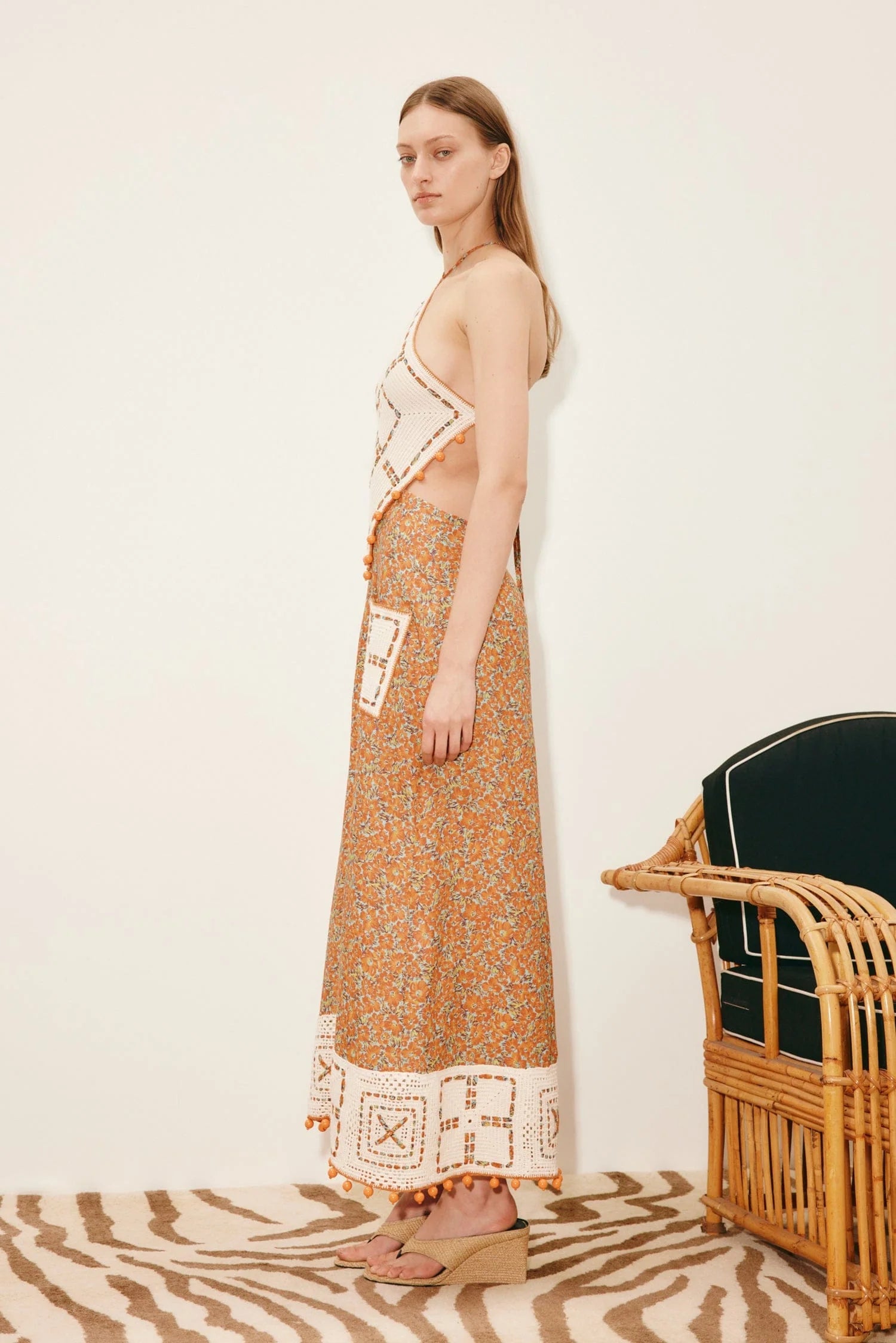 Marva Crochet Halter Dress - Multi