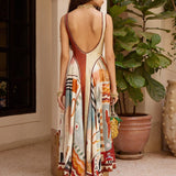 Michelle Square Neck Midi Dress - Multi