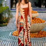 Michelle Square Neck Midi Dress - Multi