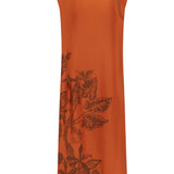 Monkey Dance Silk Dress - Rust