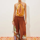 Alfie Ruched Trousers - Chocolate