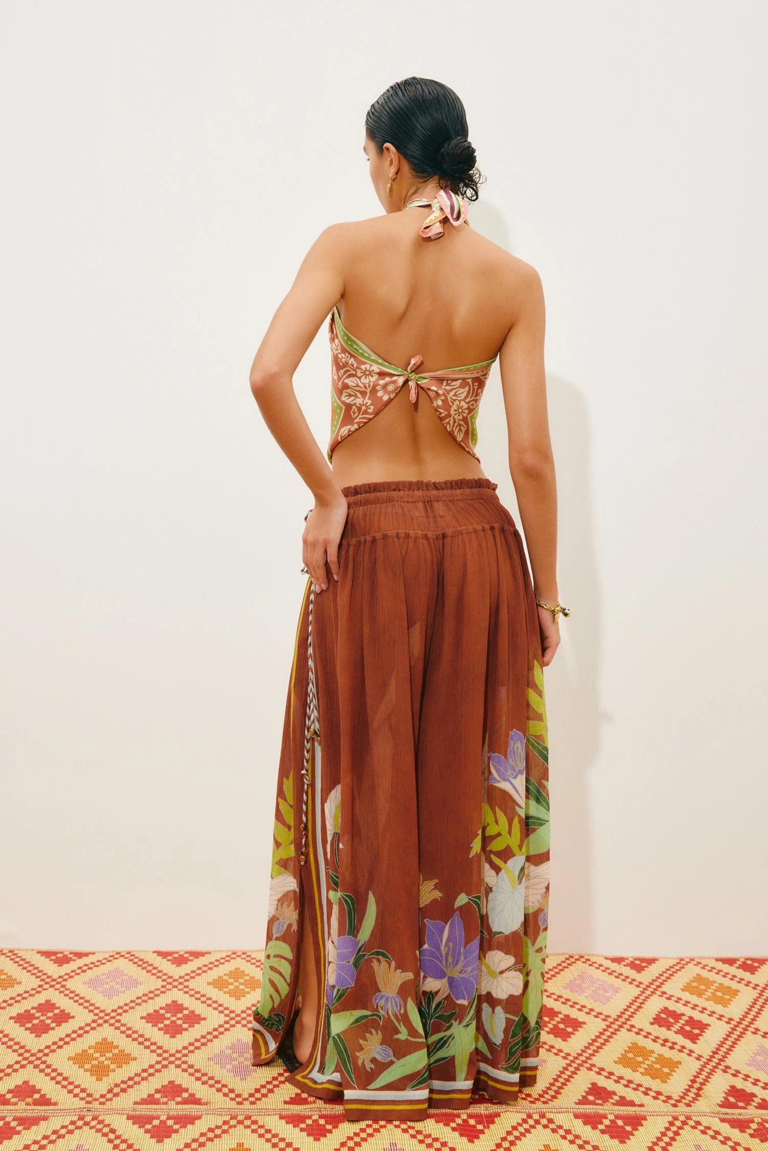 Alfie Ruched Trousers - Chocolate