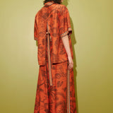 Monkey Dance Silk Shirt - Rust