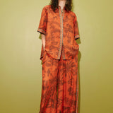 Monkey Dance Silk Trousers - Rust