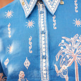 Acacia Cropped Shirt - Blue