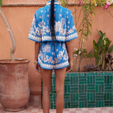 Acacia Cropped Shirt - Blue