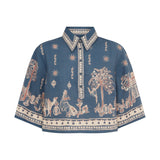 Acacia Cropped Shirt - Blue