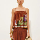 Alfie Ruched Top - Chocolate