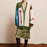 Lasso Patchwork Knit Cardigan - Multi