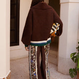 Maroc Zip Up Knit Cardigan - Chocolate