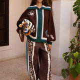 Maroc Zip Up Knit Cardigan - Chocolate