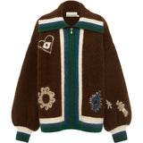 Maroc Zip Up Knit Cardigan - Chocolate