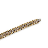 Cubic Zirconia Chunky Watch Band Bracelet - Gold