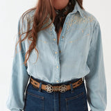 Austin Blouse - Mustang Blue