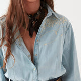 Austin Blouse - Mustang Blue