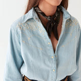 Austin Blouse - Mustang Blue